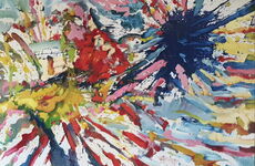 Pilbowbild 260915, oil and acrylic on canvas, 90 x 130 cm