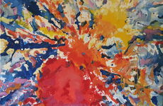 Pilbowbild 260916, oil and acrylic on canvas, 100 x 110 cm